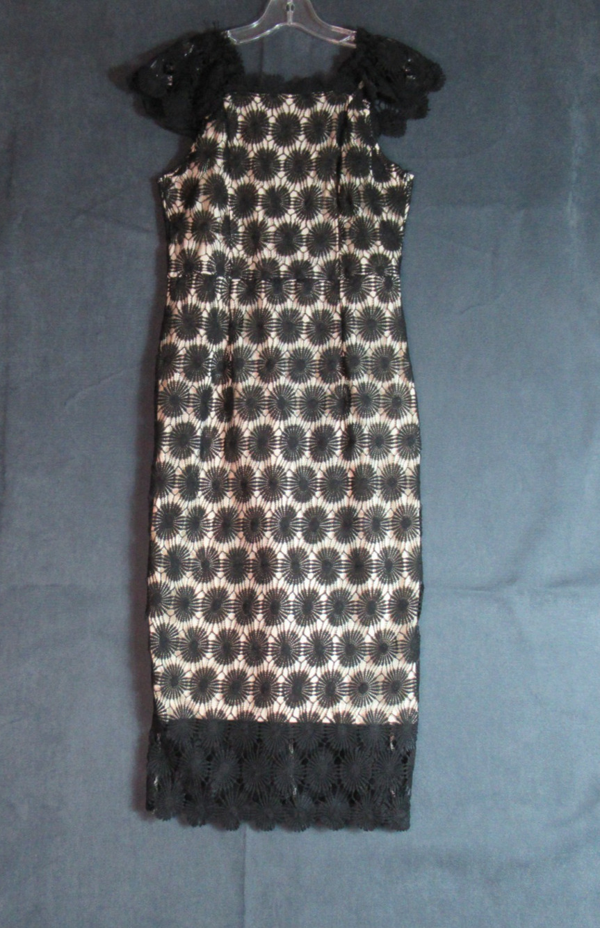 Stylewe Dress Womens Medium Black Crochet Lace Cocktail Goth Evening Sheath NWT